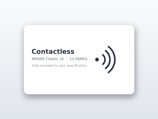 Printed plastic contactless card with MIFARE Classic 1K chip